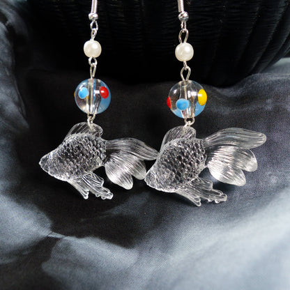 Transparente Fisch Ohrhänger 90er Jahre