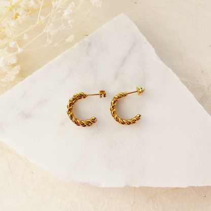 Kleine goldene Doppeltwist-Creolen