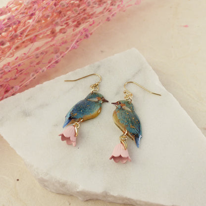 Zarte Eisvogel-Ohrringe