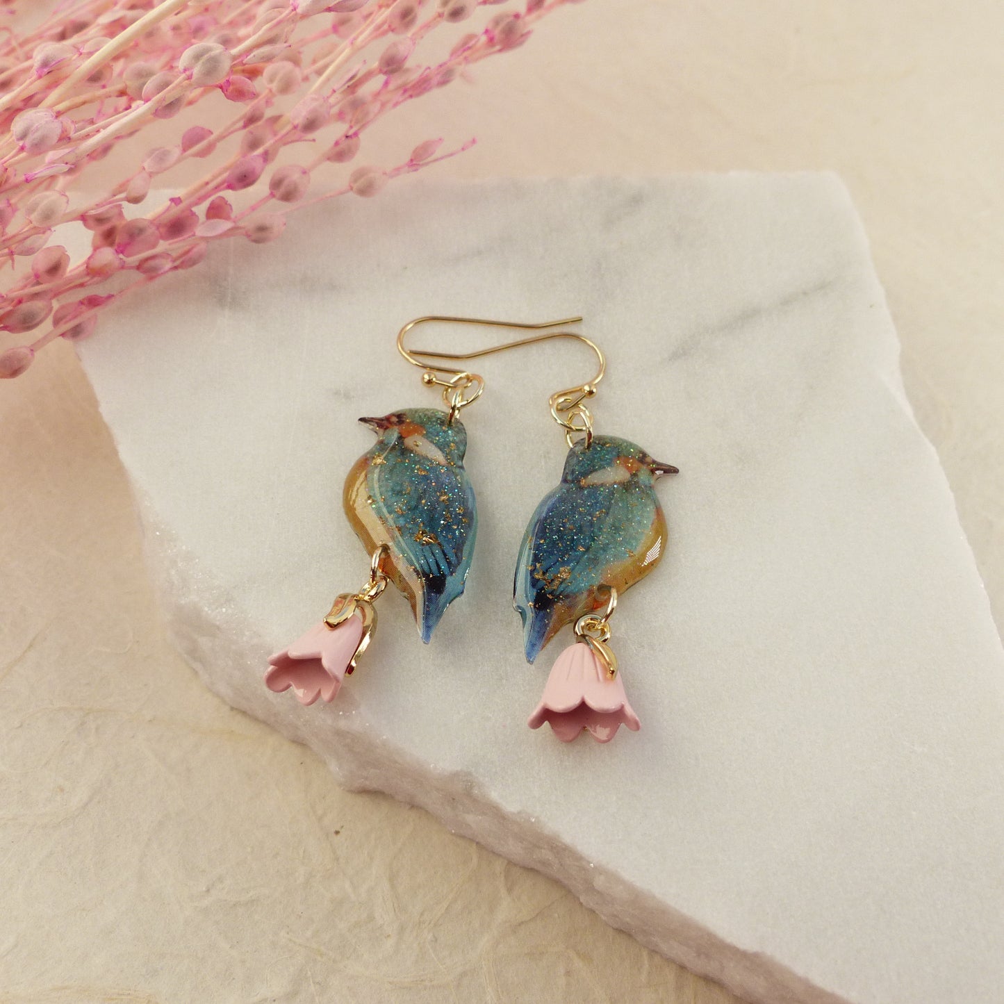 Zarte Eisvogel-Ohrringe