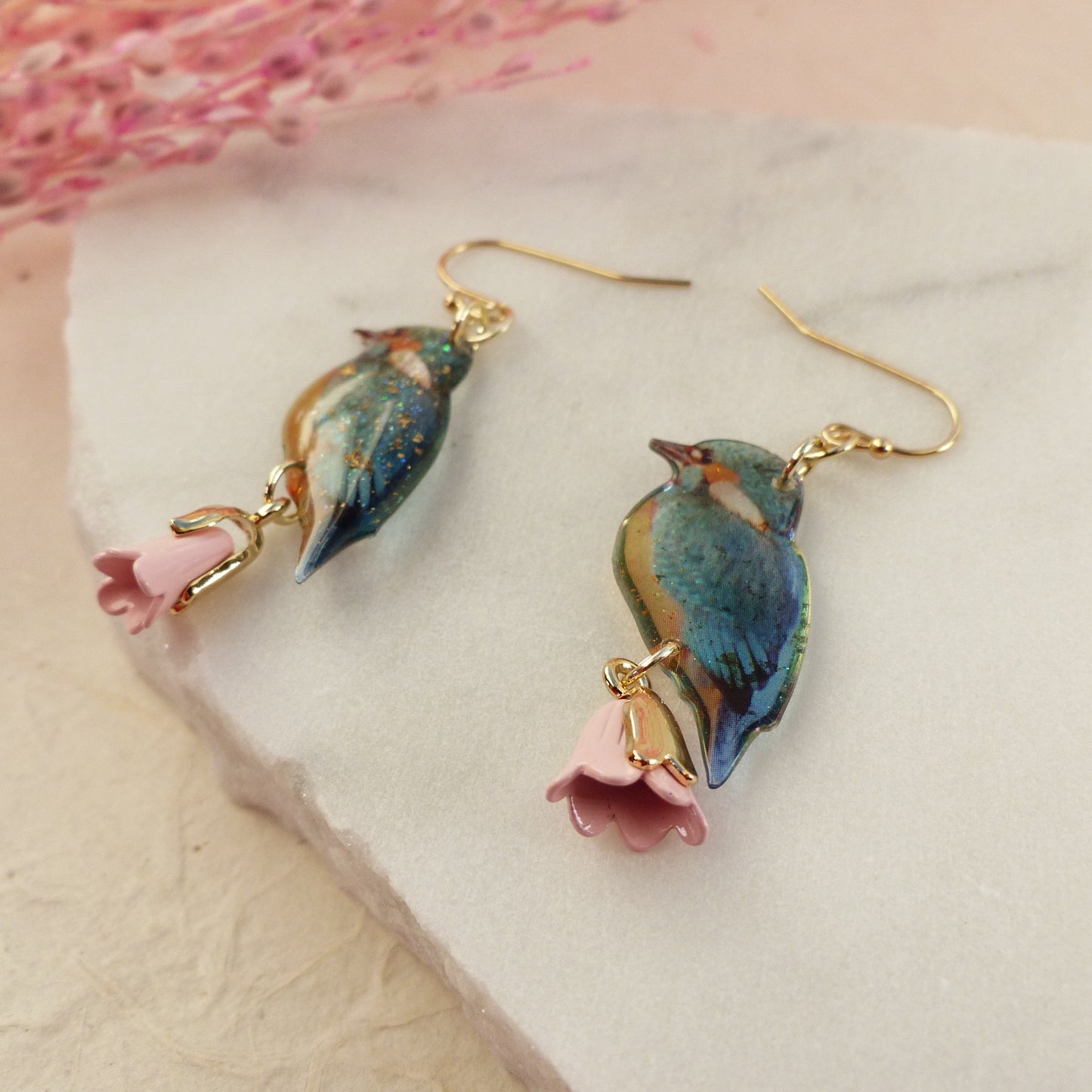 Zarte Eisvogel-Ohrringe