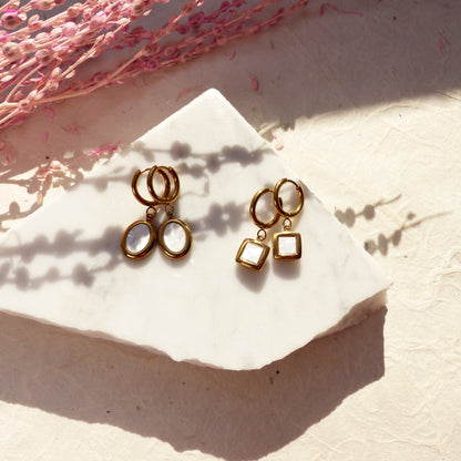 Perlmutt-Anhänger aus vergoldetem Edelstahl