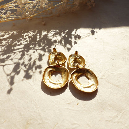 Statement Ohrringe Doppelring Gold Retro