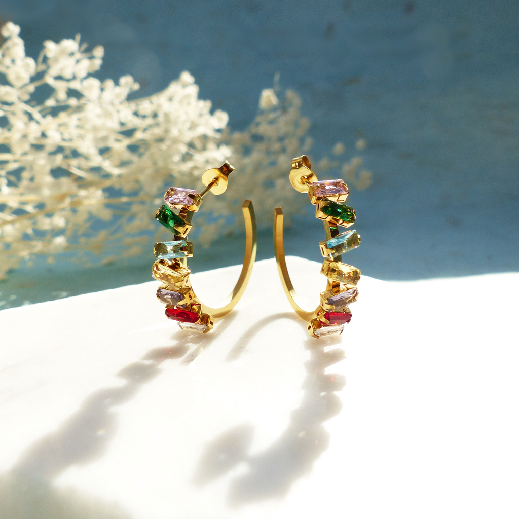 Baguette Crystal Creolen