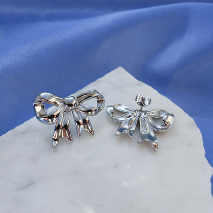 Silberne Schleifenohrringe Stecker