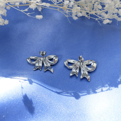 Silberne Schleifenohrringe Stecker