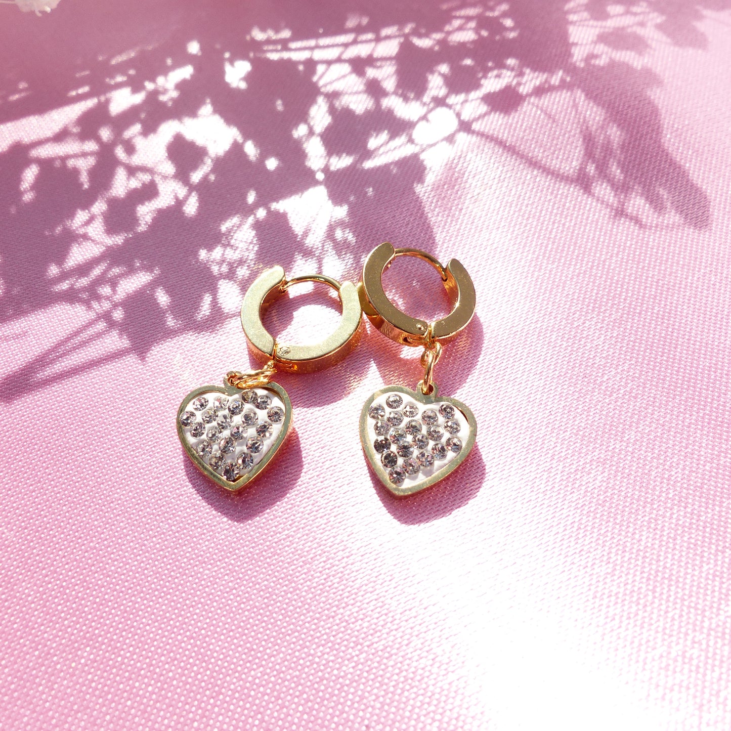 Romantische Herz-Anhänger mit Zirkonsteinen aus Edelstahl