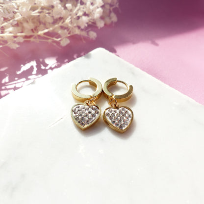 Romantische Herz-Anhänger mit Zirkonsteinen aus Edelstahl