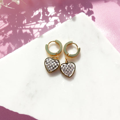 Romantische Herz-Anhänger mit Zirkonsteinen aus Edelstahl