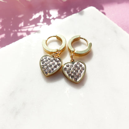 Romantische Herz-Anhänger mit Zirkonsteinen aus Edelstahl