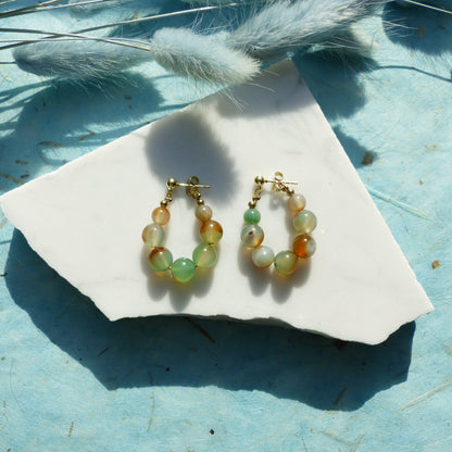 Ohrringe mit Achatperlen und Edelstahlsteckern