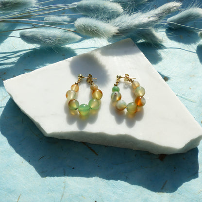 Ohrringe mit Achatperlen und Edelstahlsteckern