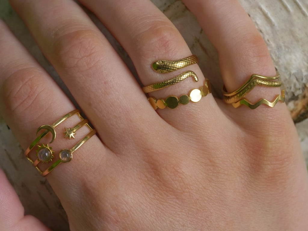 Sonne Mond Sterne Ring