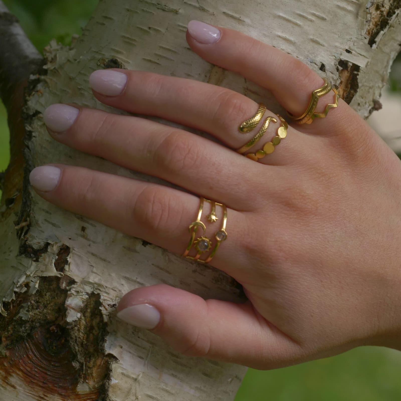 Sonne Mond Sterne Ring