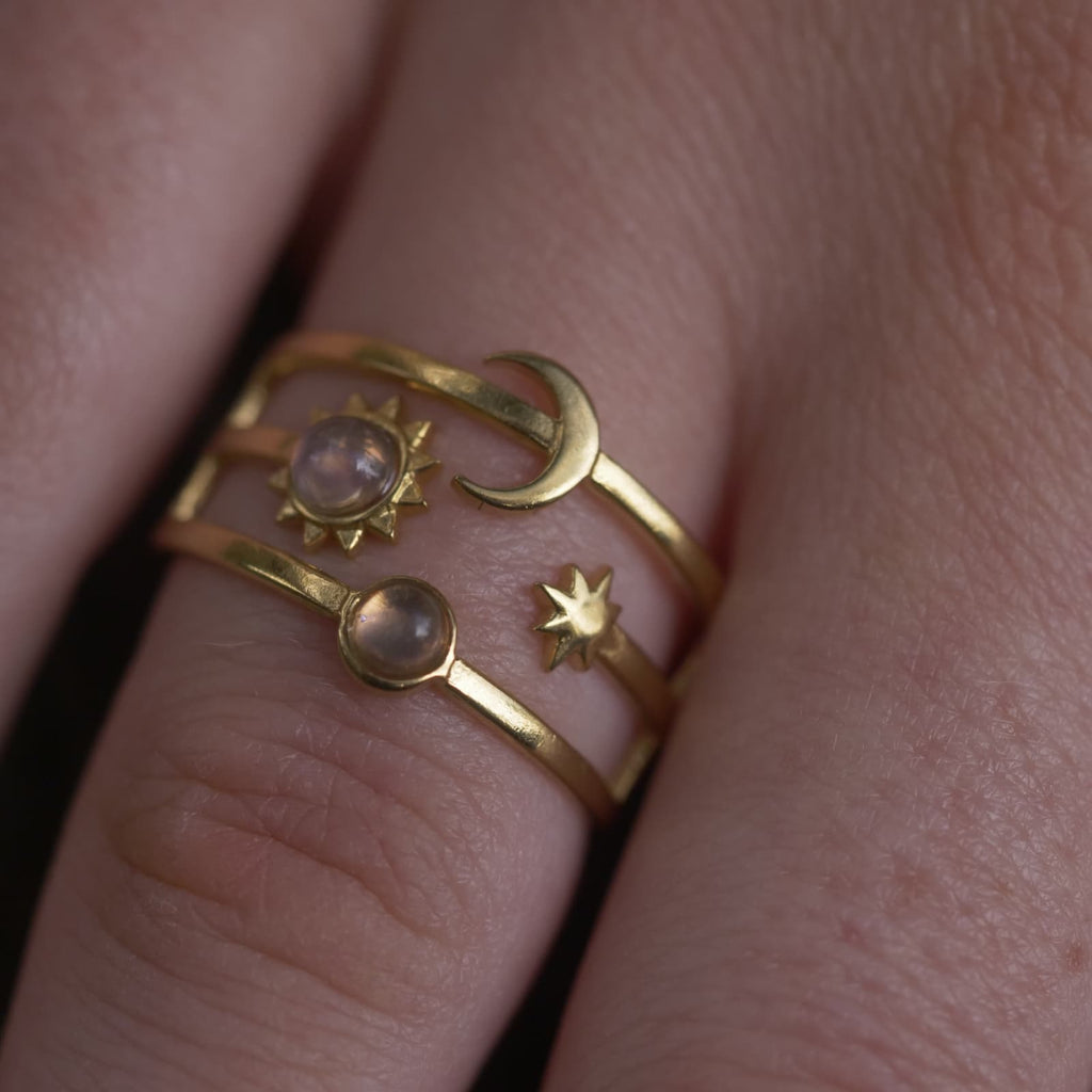 Sonne Mond Sterne Ring