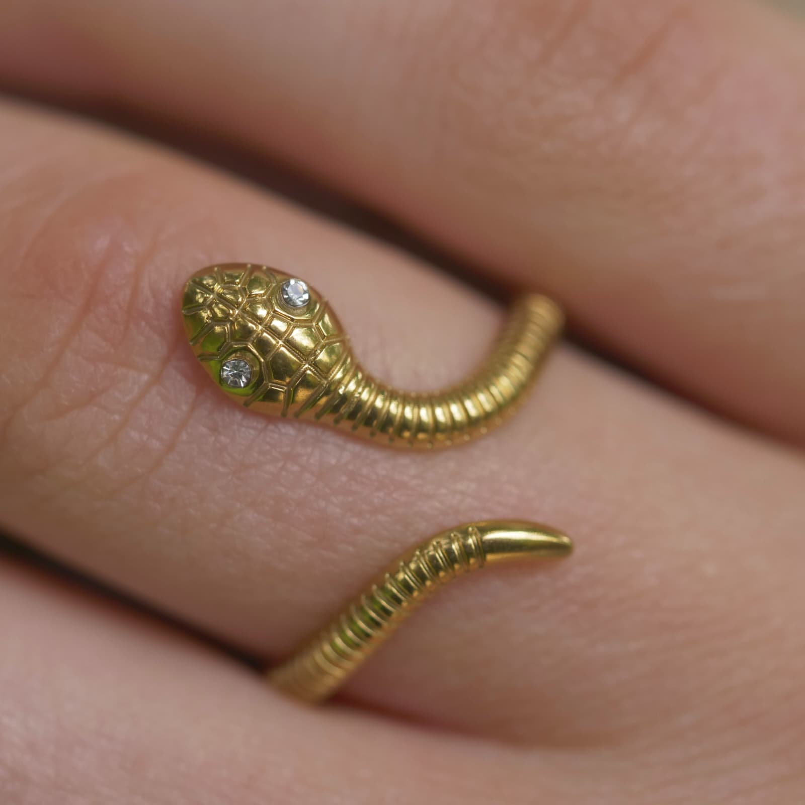 Schlange mit Funkelnden Augen Ring